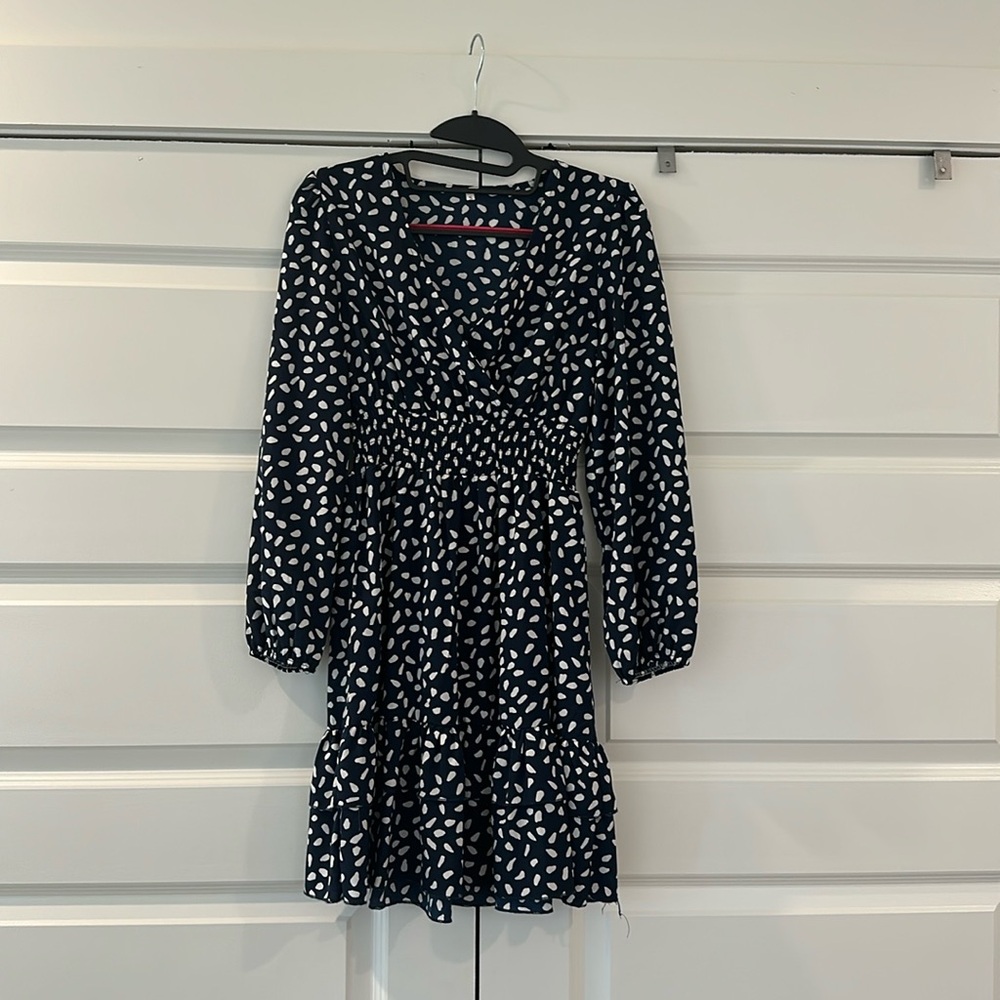 Navy Polka Dot Dress